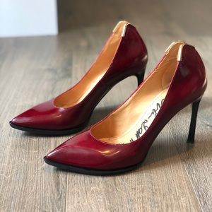 Red Lanvin Structural Pumps